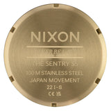 Nixon Sentry SS Yellow Gold/Black. Foto da tampa traseira.