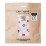 Carhartt WIP Cotton Boxer Heart Print, White. Foto da embalagem de frente.