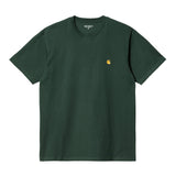 Carhartt WIP Chase T-Shirt Discovery Green/Gold. Foto da parte da frente.