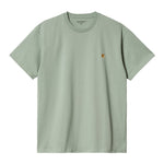 Carhartt WIP Chase T-Shirt Glassy Teal/Gold. Foto da parte da frente.