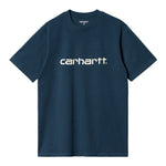 Carhartt WIP Script T-Shirt Squid/Salt. Foto da parte da frente.