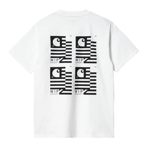 Carhartt WIP Stamp State T-Shirt White/Black. Foto da parte de trás.