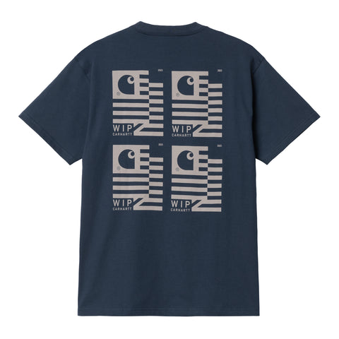 Carhartt WIP Stamp State T-Shirt Blue/Grey. Foto da parte da frente.