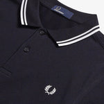 Fred Perry Slim Fit Twin Tipped Polo Navy/White