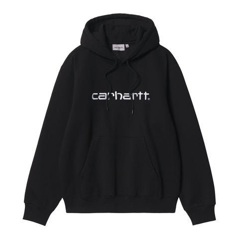 Carhartt WIP Hooded Carhartt Sweat Black/White. Foto de frente.