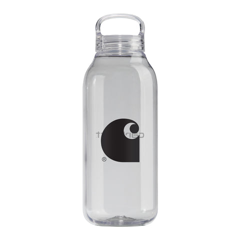 Carhartt WIP Logo Water Bottle Clear. Foto da parte da frente.