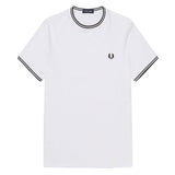 Fred Perry Twin Tipped T-Shirt White/Black Front