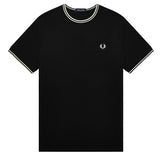 Fred Perry Twin Tipped T-Shirt Black/White Front