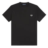 Fred Perry Ringer T- Shirt Black/White Front