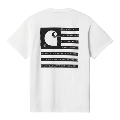 Carhartt WIP Label State Flag T-Shirt White/Black. Foto da parte de trás.