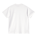 Carhartt WIP Script Embroidery T-Shirt em branco com logo bordado a preto. Foto de costas.