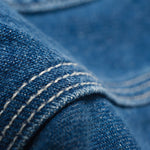 Carhartt WIP Simple Pant Blue Stone Washed. Foto de detalhe da costura.