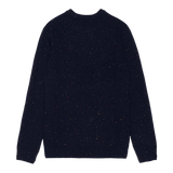 Carhartt WIP Anglistic Sweater Speckled Dark Navy Heather. Foto da parte de trás.