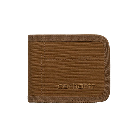 Carhartt WIP Carston Fold Wallet Hamilton Brown. Foto da carteira fechada de frente.