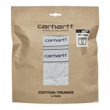 Carhartt WIP Cotton Trunks Ash Heather + Ash Heather. Foto de frente da embalagem.