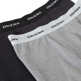 Dickies 2 Pack Trunks Grey/Black. Foto de detalhe dos elasticos dos dois boxers.