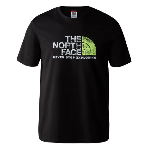 The North Face Rust 2 T-Shirt TNF Black/Led Yellow. Foto da parte da frente.