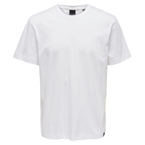Only & Sons Max Life Reg Stitch T-Shirt White. Foto da parte da frente.