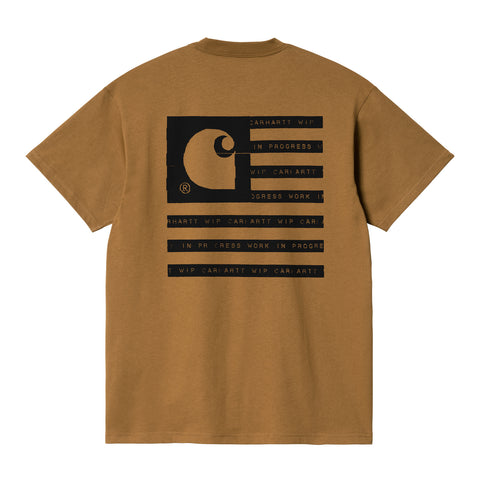 Carhartt WIP Label State Flag T-Shirt Hamilton Brown/Black. Foto da parte de trás.