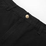 Carhartt WIP Single Knee Pant Black Rinsed. Foto de detalhe do botão.